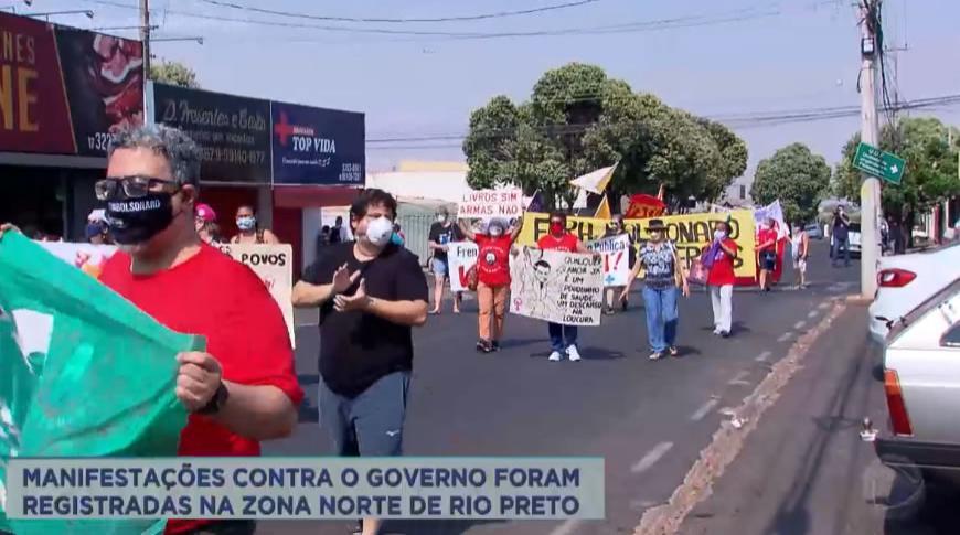 Manifestações contra o governo Bolsonaro  foram registradas também na zona norte de Rio Preto
