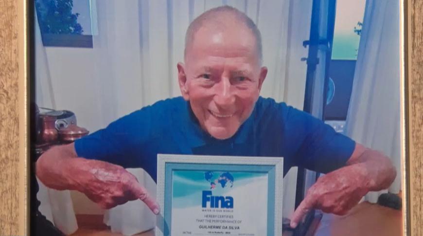 Nadador de Catanduva conquista recorde mundial aos 95 anos