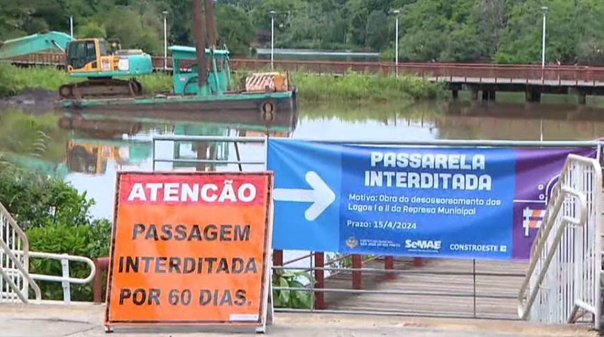 Passarela do lago dois da represa de Rio Preto é interditada para obras